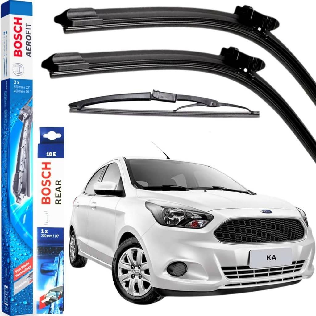 Kit 3 Palhetas Limpador Parabrisa Ford Ka Hatch Sedan 2015-2023 - Visão Clara e Segura