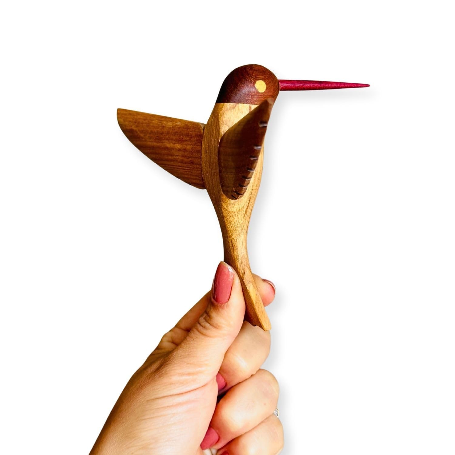 Beija-flor em Madeira para Parede - Escultura Artesanal de Decoração Elegante