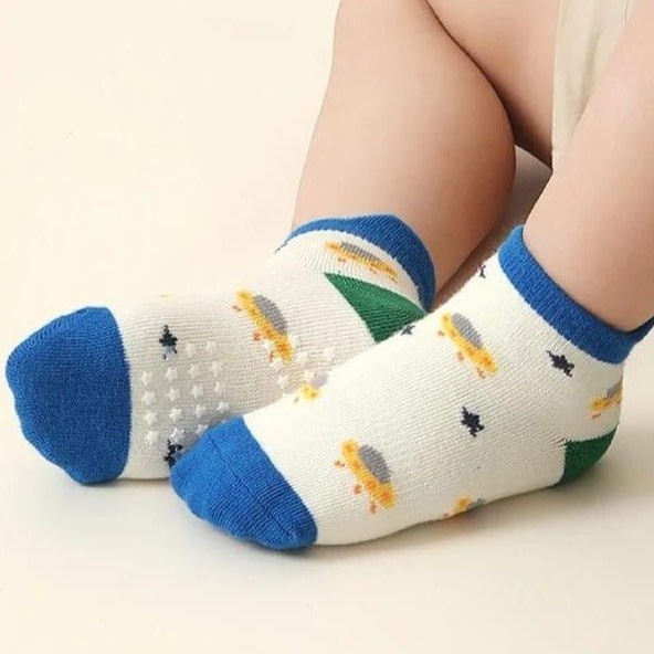 Meia Antiderrapante Bebê Menino – Kit 3 a 12 Pares