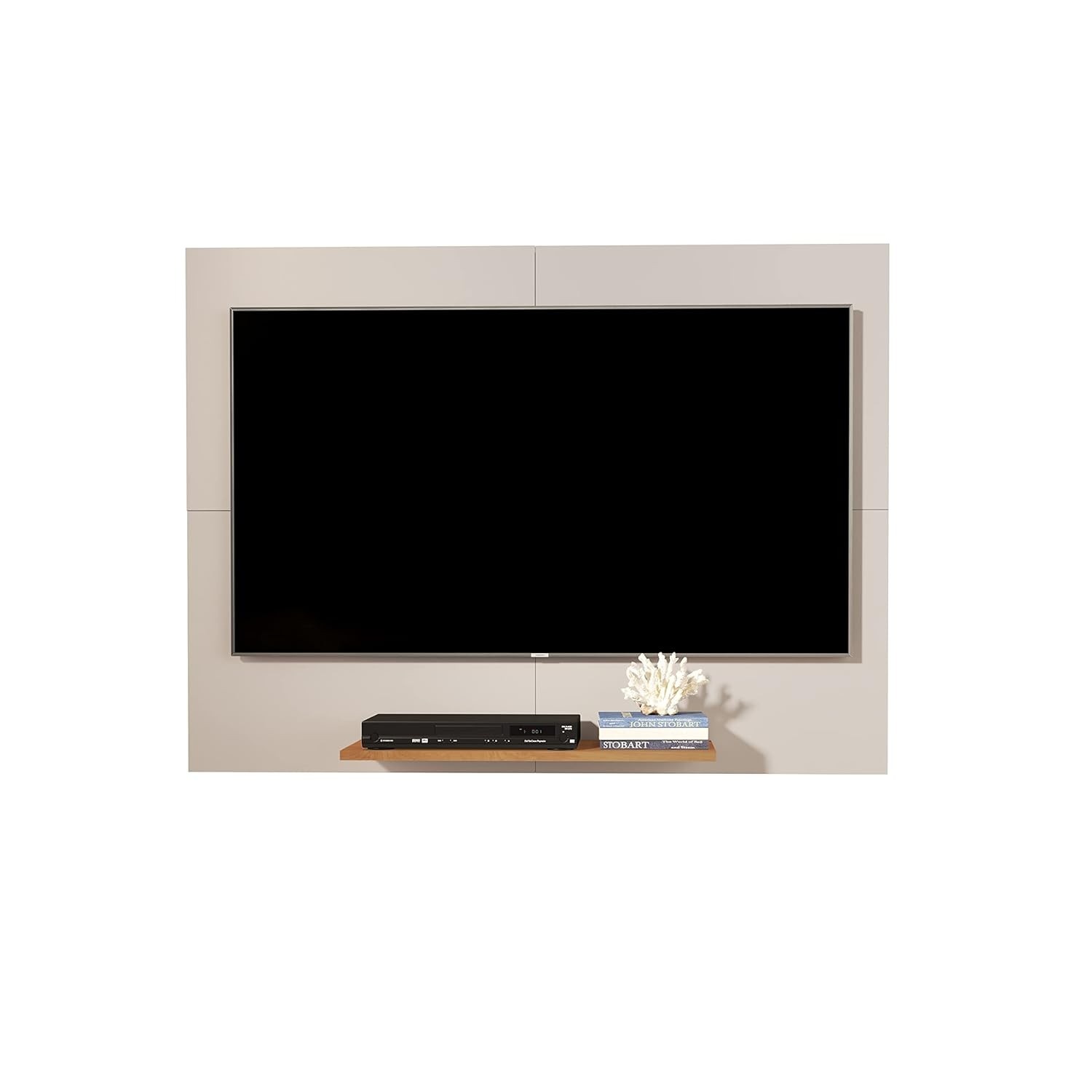 Painel Paris para TV até 50" | Design Moderno Off White/Nature
