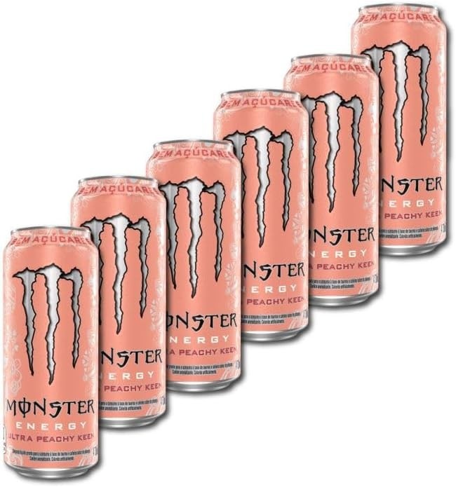 Pack de Monster Ultra Peachy Keen Zero Açúcar - 6 unidades de 473ml