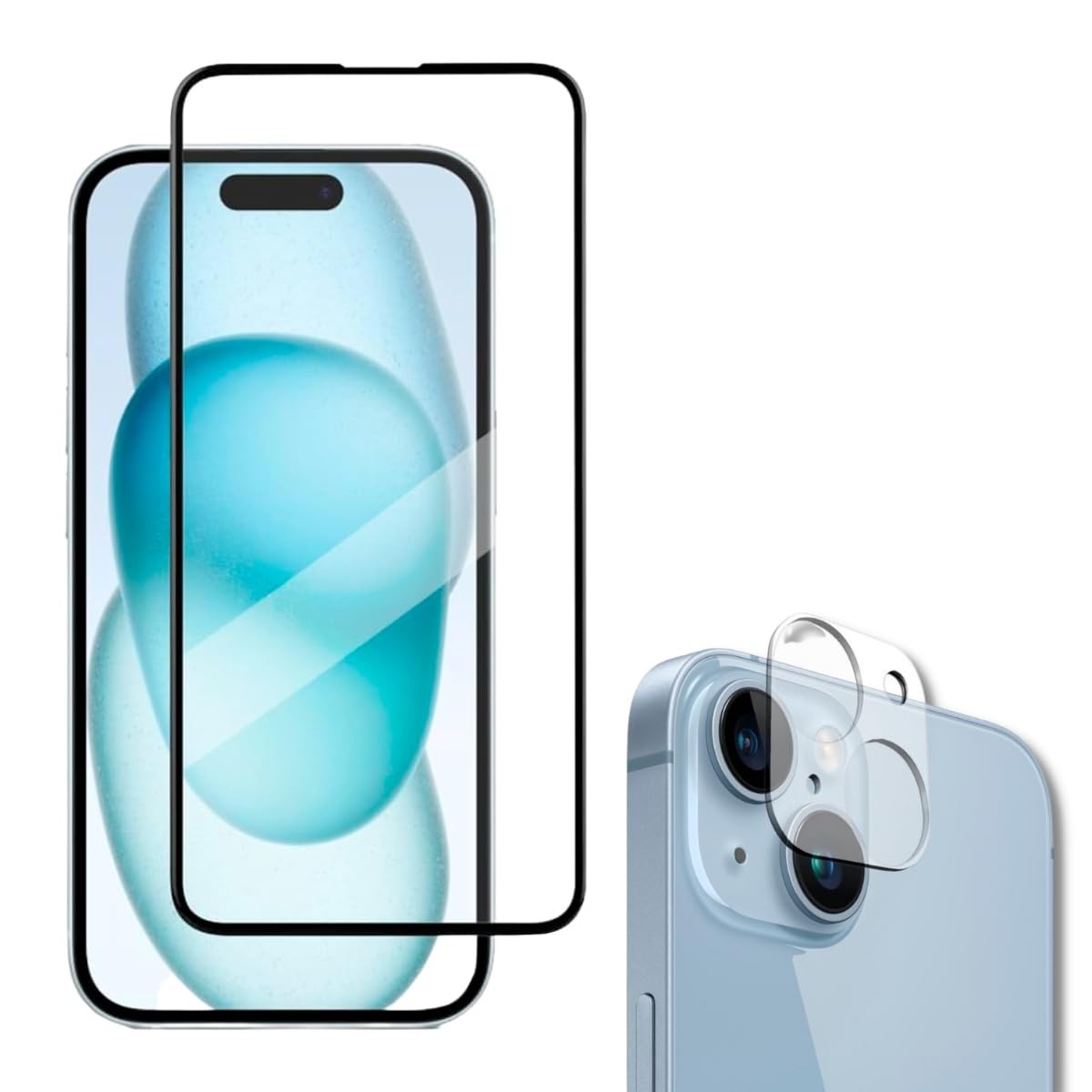 Kit Essencial iPhone 15: Película Vidro 3D Tela Toda + Proteção Câmera