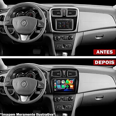 Moldura 10” Sandero e Logan 2015-2024 Preta – Acabamento Perfeito