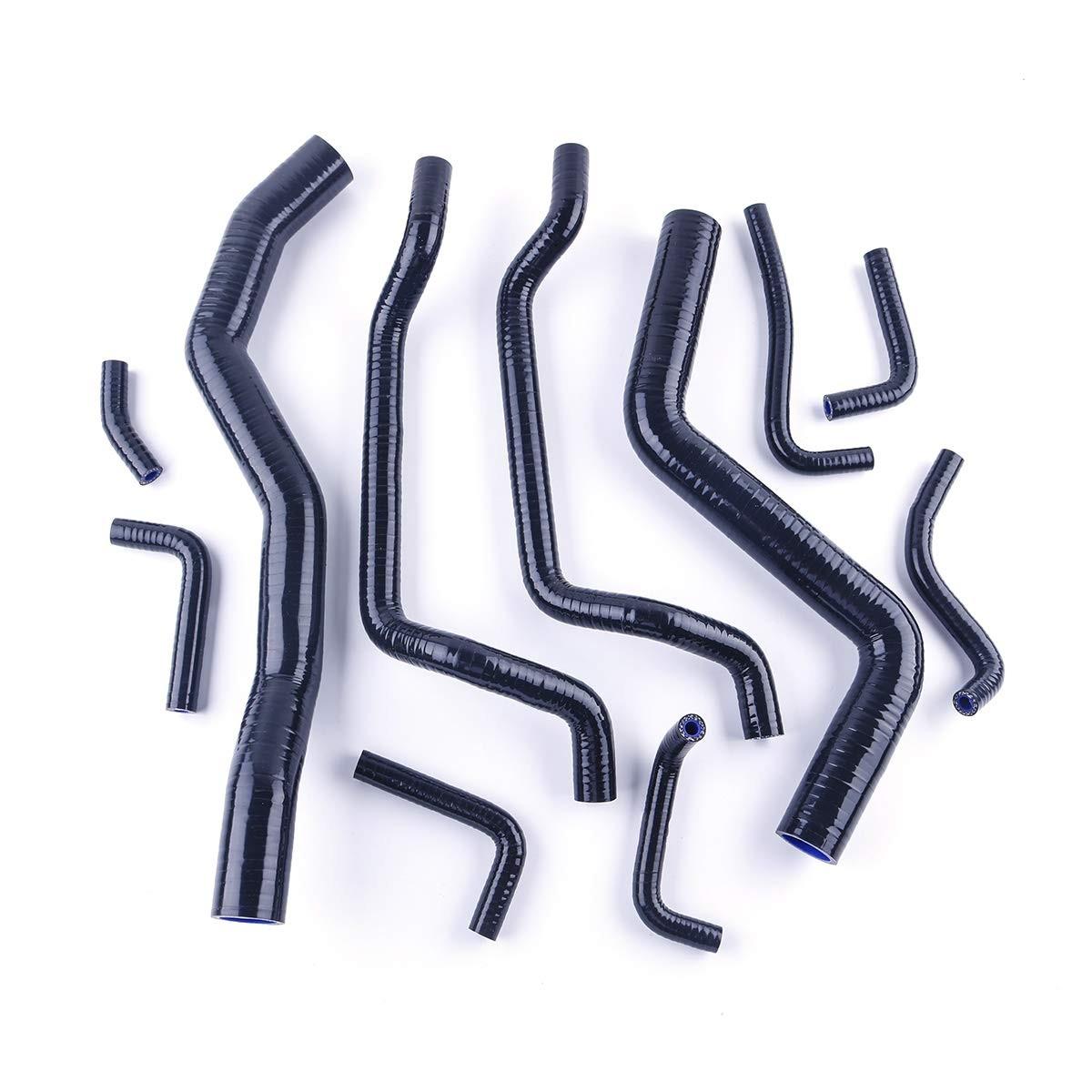 Kit Mangueira Radiador Silicone Performance 3 Camadas 4.5mm para Mitsubishi Eclipse 2G Turbo 95-99 (Preto)