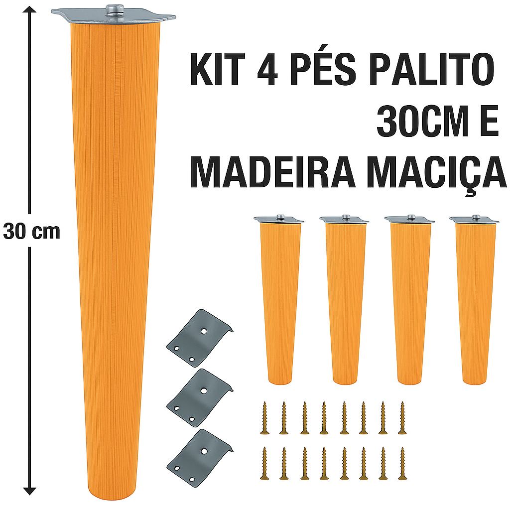 Pés Palito 30cm: Estilo e Fixação Perfeita