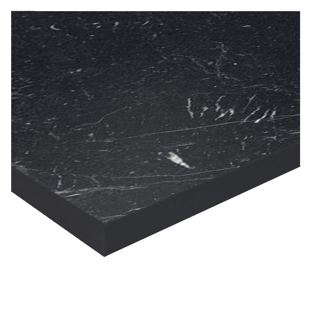 Tampo Madesa 120cm em MDF Preto Nero Marquina - Acabamento Premium para Balcão de Pia