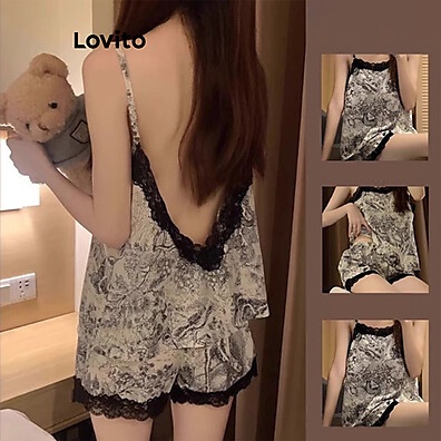 Pijama Lovito Floral Sem Costas: Conforto e Estilo