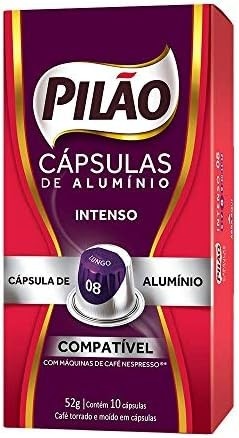Café Pilão Intenso Lungo 08: 10 Cápsulas de Alumínio para uma Experiência Encorpada