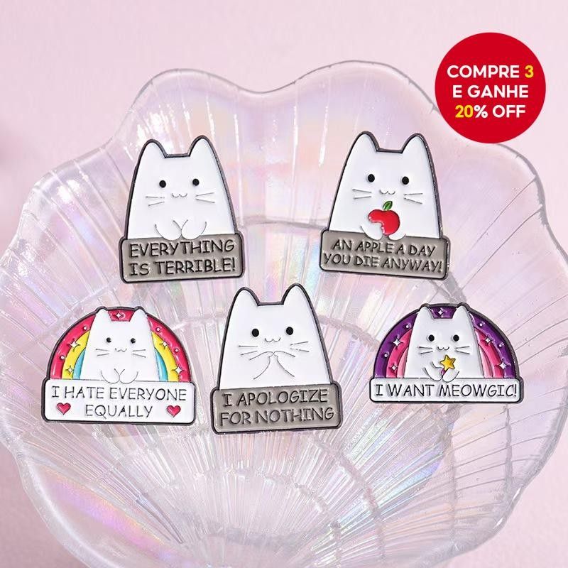 Pin de Metal MeowCute: O Distintivo de Gato Mais Engraçado