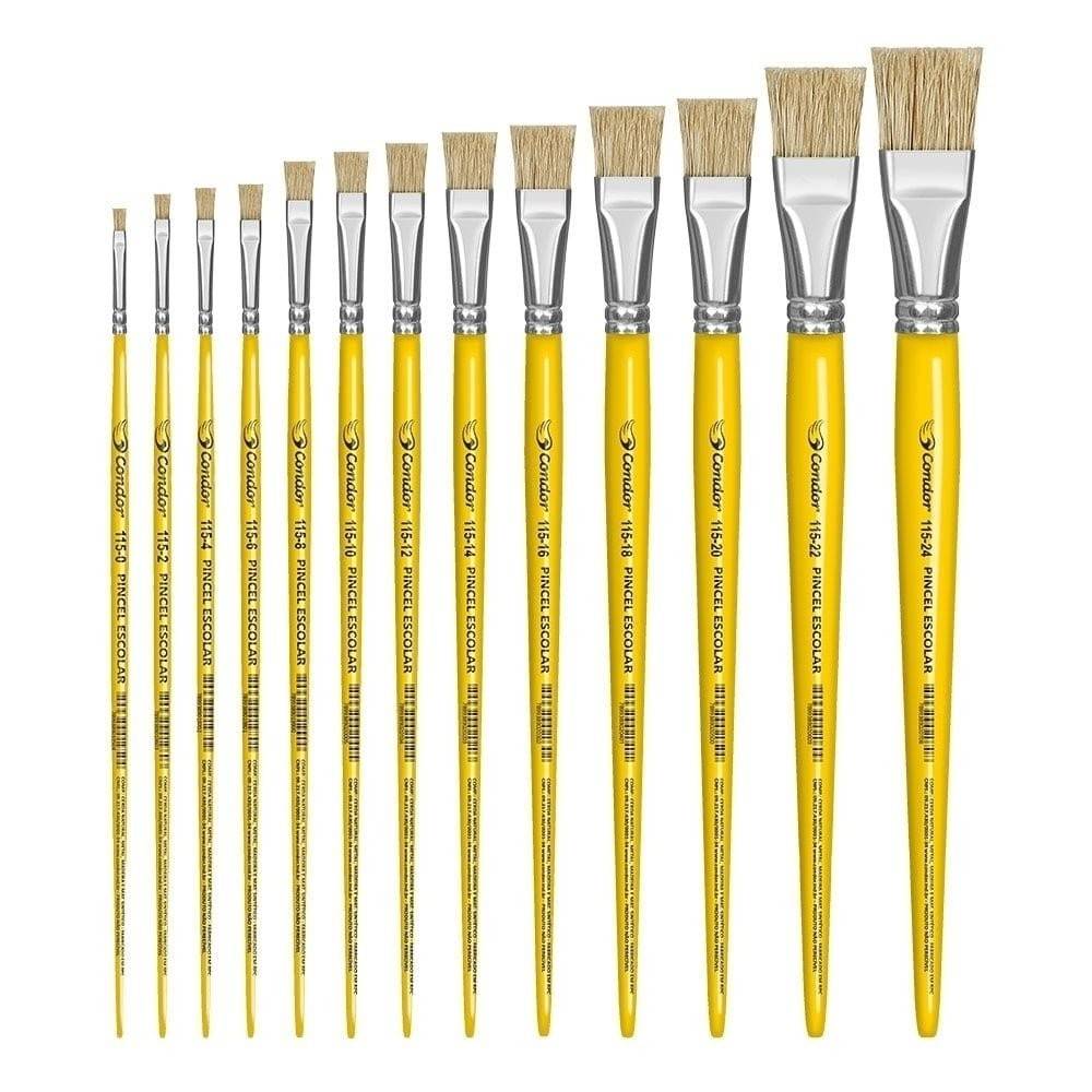 Pincel Chato Condor: Kit 12 Unidades para Pintura