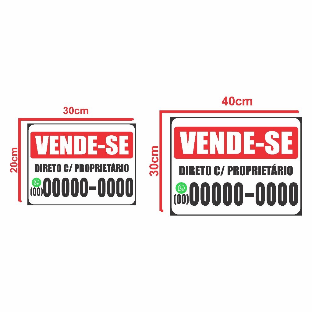 Placa Personalizada Vende-se/Aluga-se: Resistente e Prática