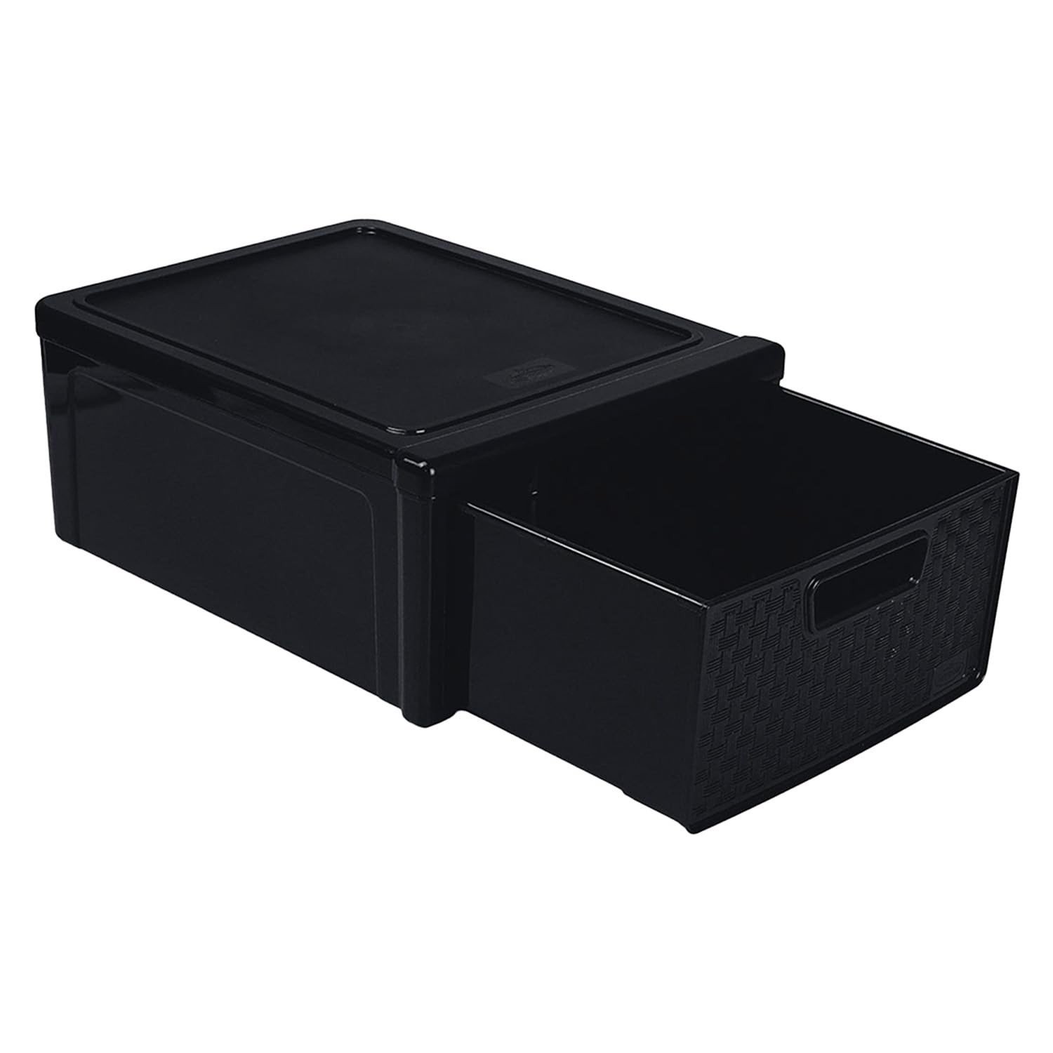 Gaveteiro Plástico Rattan Preto – Organize com Estilo e Praticidade