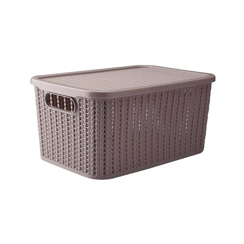 Caixa com Tampa Trama Plasútil 14L - Armazenamento Moderno e Seguro