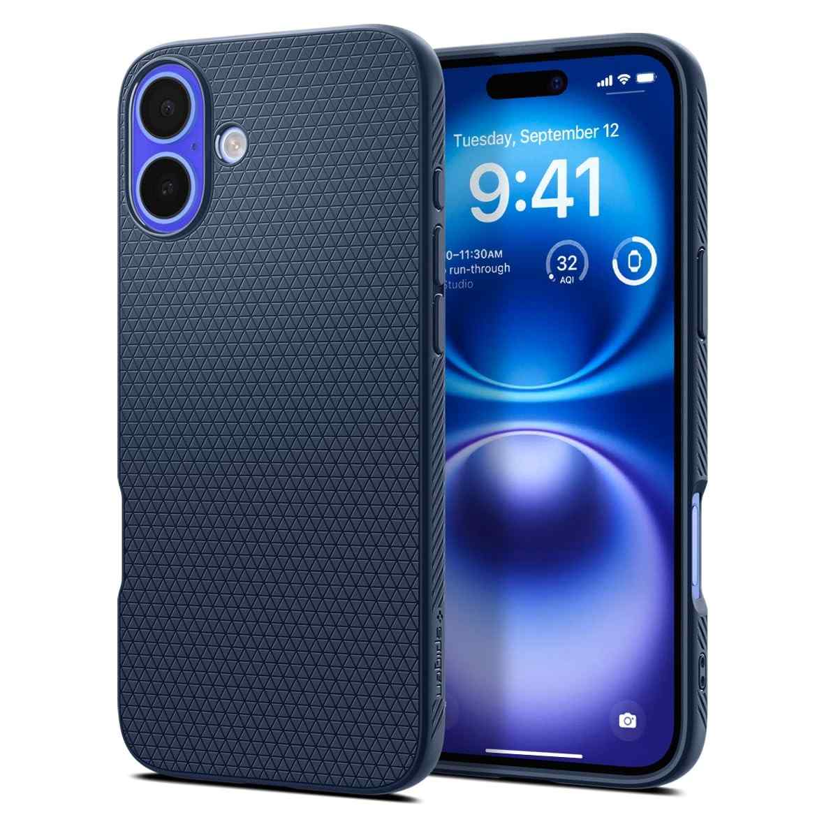 Capa Spigen Liquid Air Armor para iPhone 16 Plus - Azul Marinho | Proteção e Estilo