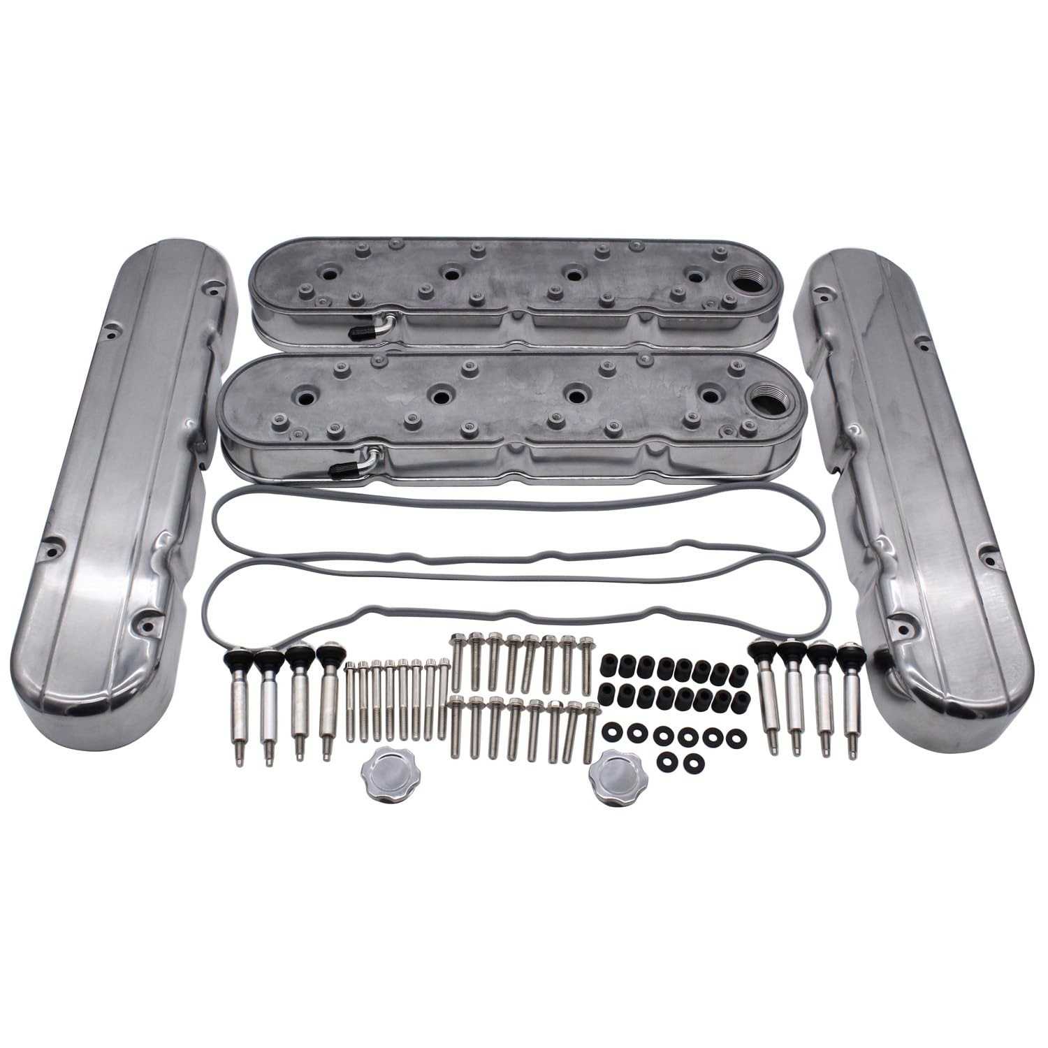 Tampas de Válvula LS Polidas com Suportes de Bobina para Chevy GM LS1 LS2 LS3 - Performance e Estilo