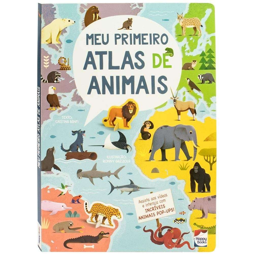 Meu Primeiro Atlas de Animais: Aventura Interativa com Pop-ups e Vídeos!
