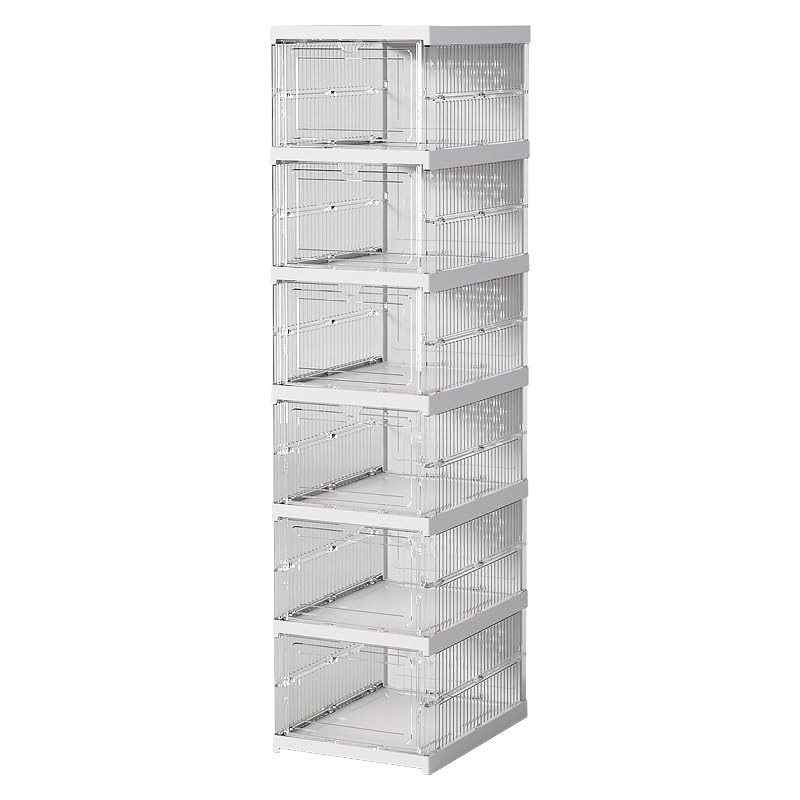 Sapateira Dobrável 6 Camadas com Porta Transparente - Organizador de Sapatos Empilhável