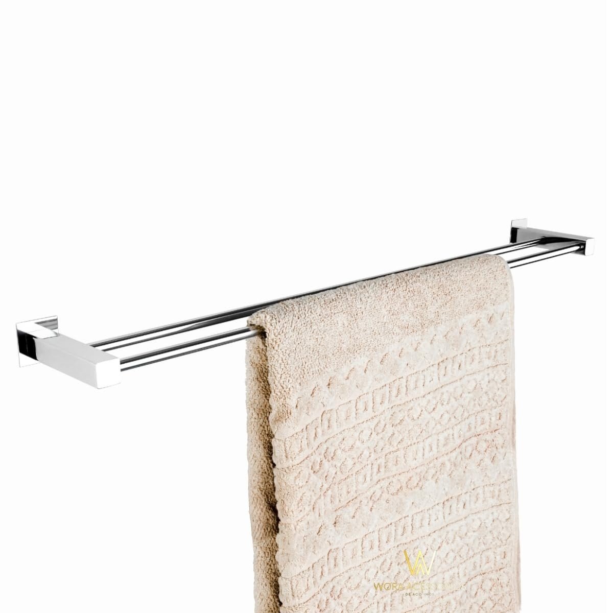 Porta Toalha Duplo 70cm Inox 304 para Banheiro - Design Moderno e Resistente