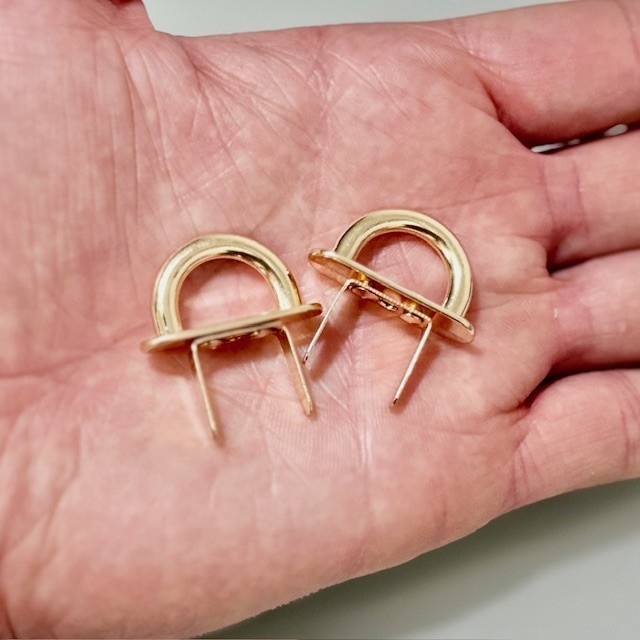 Porta Alça de Metal Dourado para Bolsas Crochê e Macramê 20mm - Kit 2 Unidades