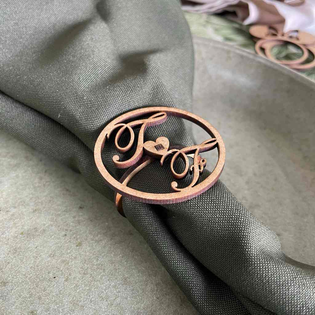 Porta Guardanapos Personalizados para Casamento com Iniciais dos Noivos