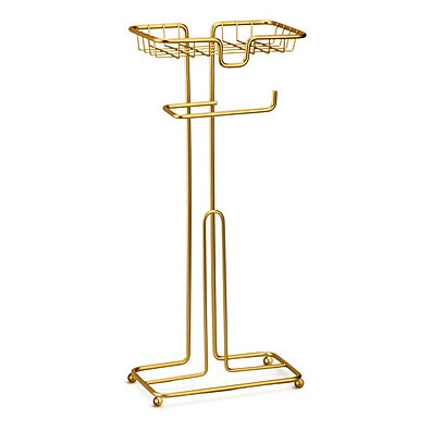 Porta Papel Higiênico com Celular Dourado