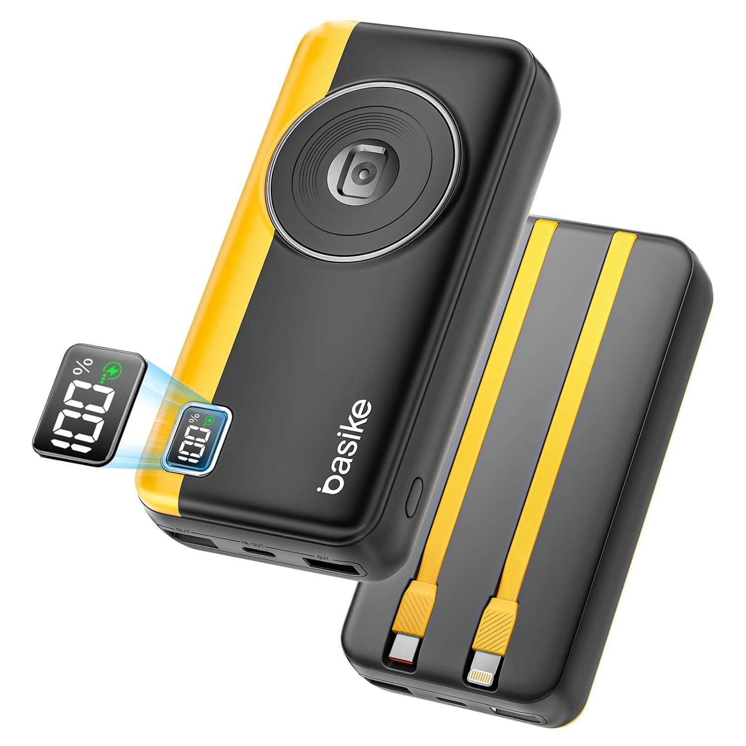 Power Bank Basike 20000mAh: Carregador Portátil Rápido com 2 Saídas USB-A e Tipo-C (até 22.5W) e Display LED