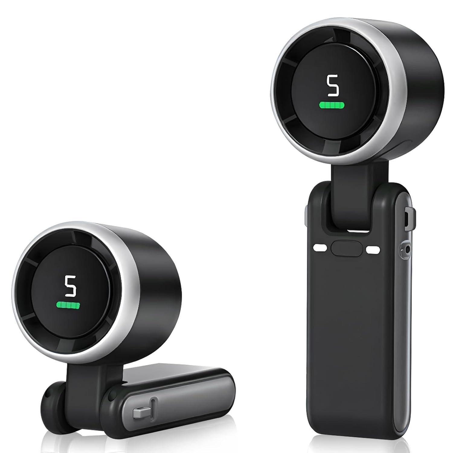 Ventilador Portátil Recarregável AQWS - Mini Fan Dobrável com Display Digital, 5 Velocidades e Bateria 3600mAh