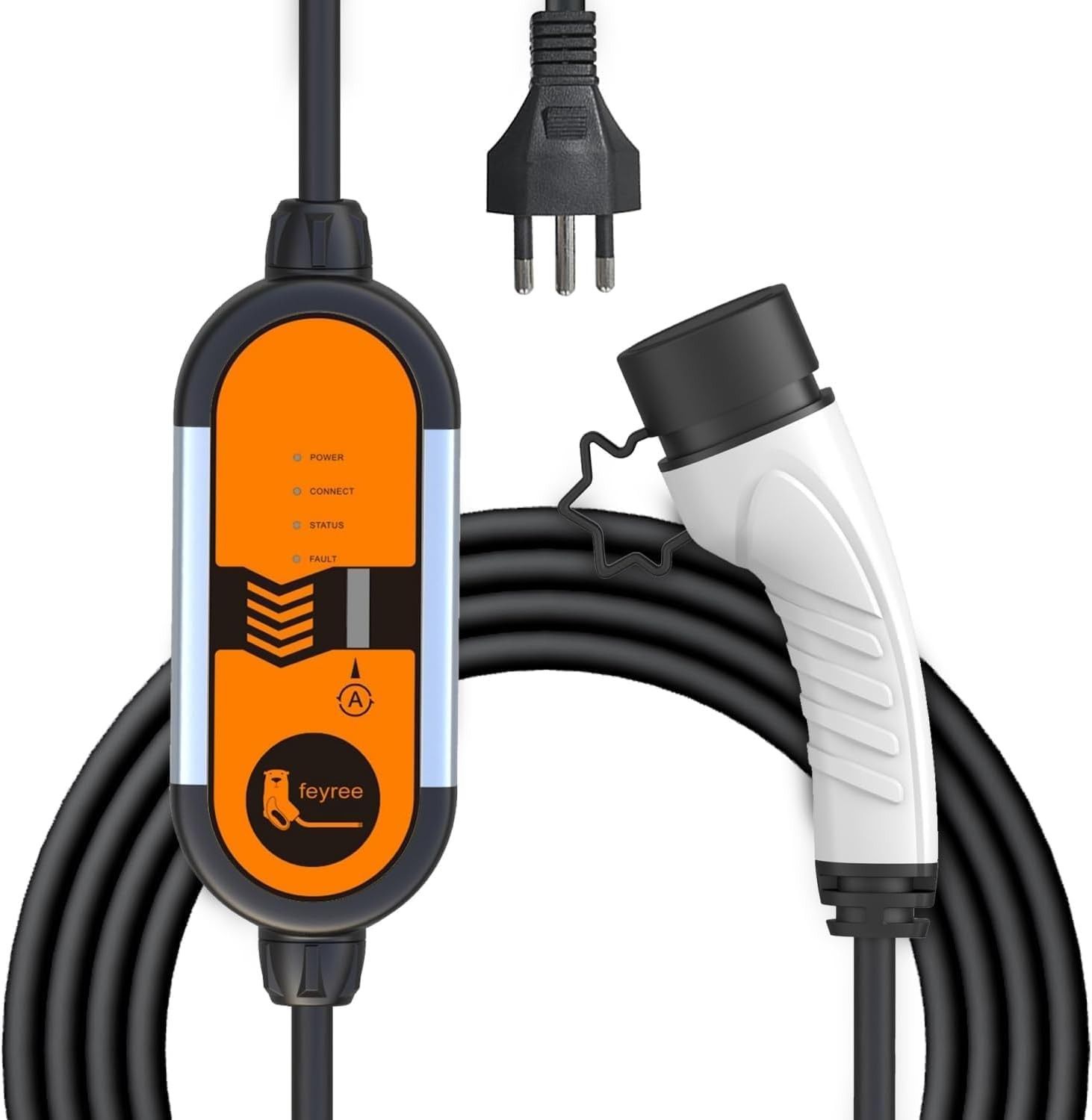 Carregador Portátil para Carro Elétrico Type 2 - 2.64KW Rápido e Seguro | Cabo 5M