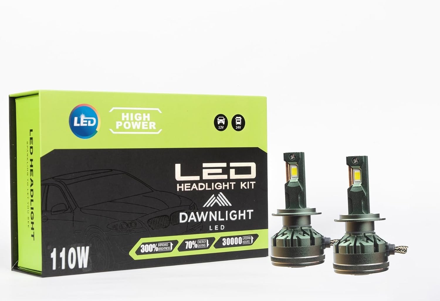 Par de Lâmpadas Ultra LED H8/H11: Iluminação Potente 30.000 Lm 6000K 110W 12/24V