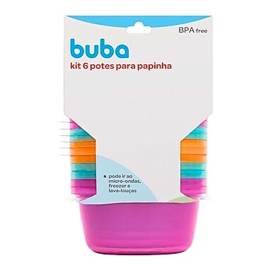 Potes para Papinha Buba: Kit 6 Unidades 240ml