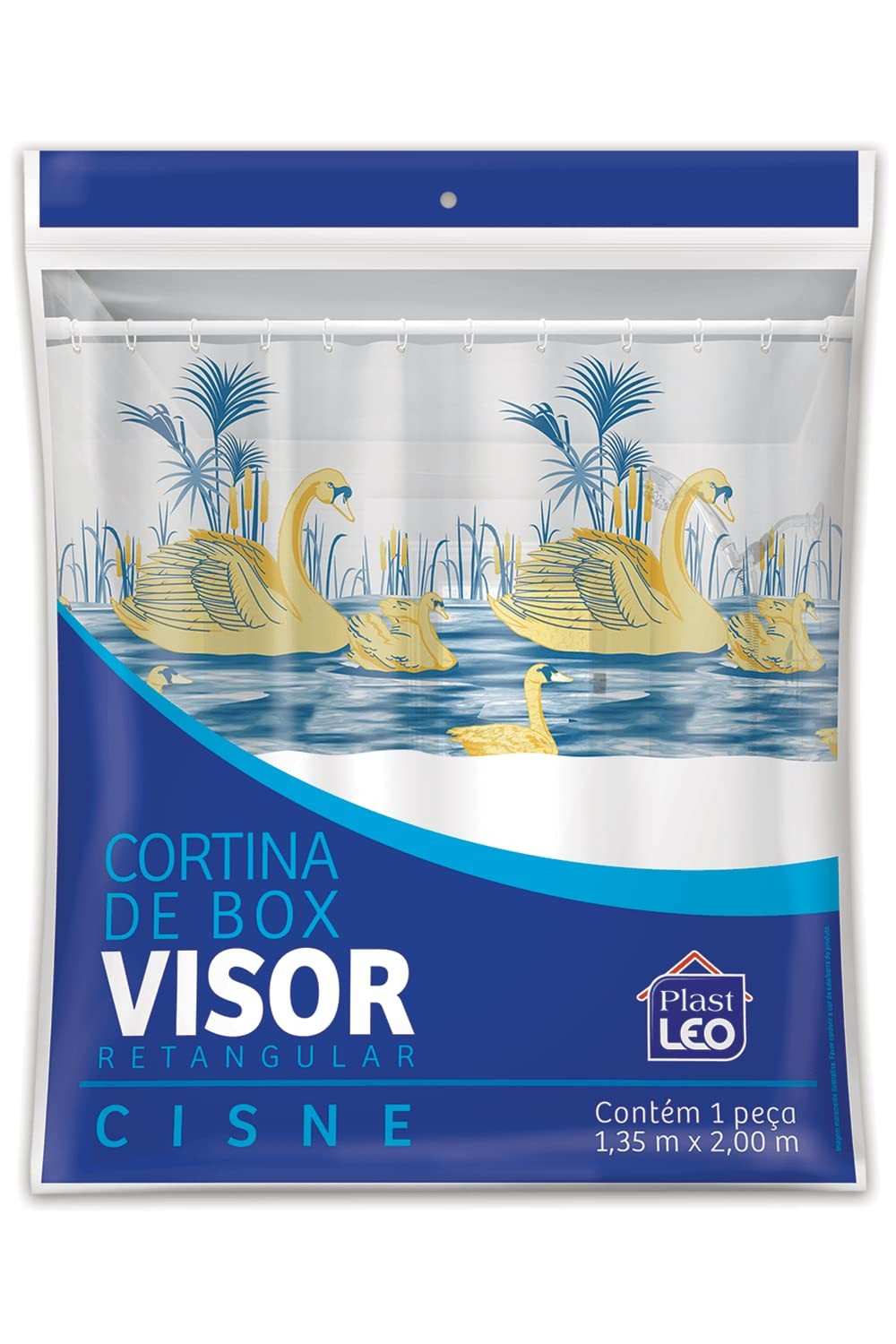 Cortina para Box Visor Cisne 1,35x2,00m - Proteção Elegante e Prática para Banheiros Modernos