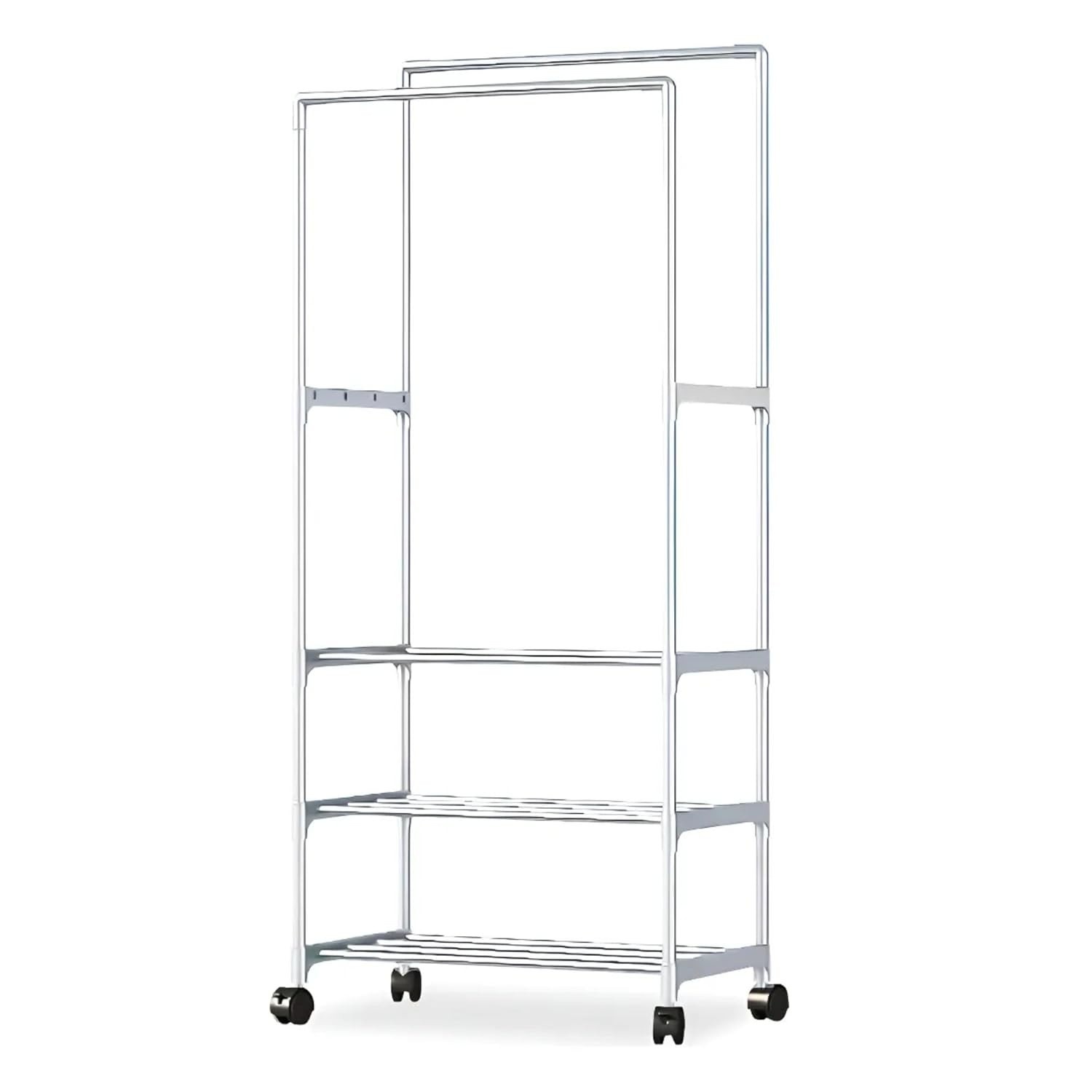Arara de Roupas Dupla com Prateleiras - Organize com Estilo e Praticidade