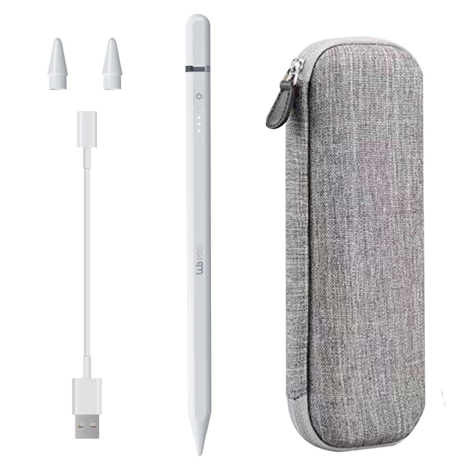 Caneta Pencil PRO WB para iPad: Precisão, Conexão Magnética e Display de Bateria | Cinza