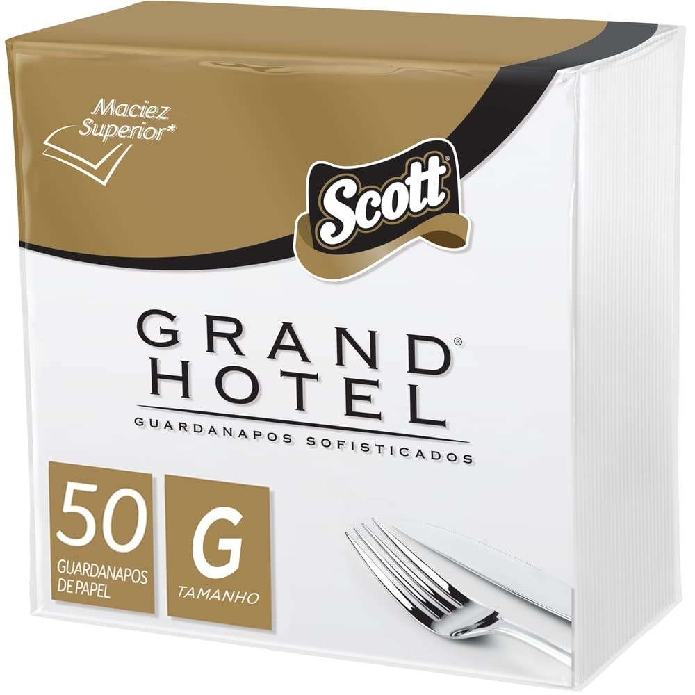 Guardanapo Scott Grand Hotel 33x33 - 50 Unidades | Absorção Premium e Qualidade Hotelaria