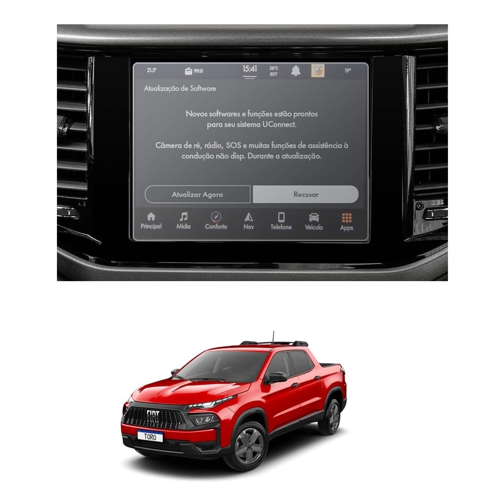 Película Nano Vidro Kingshield para Multimídia Fiat Toro 2022-2026 8.4" - Proteção Premium Clear