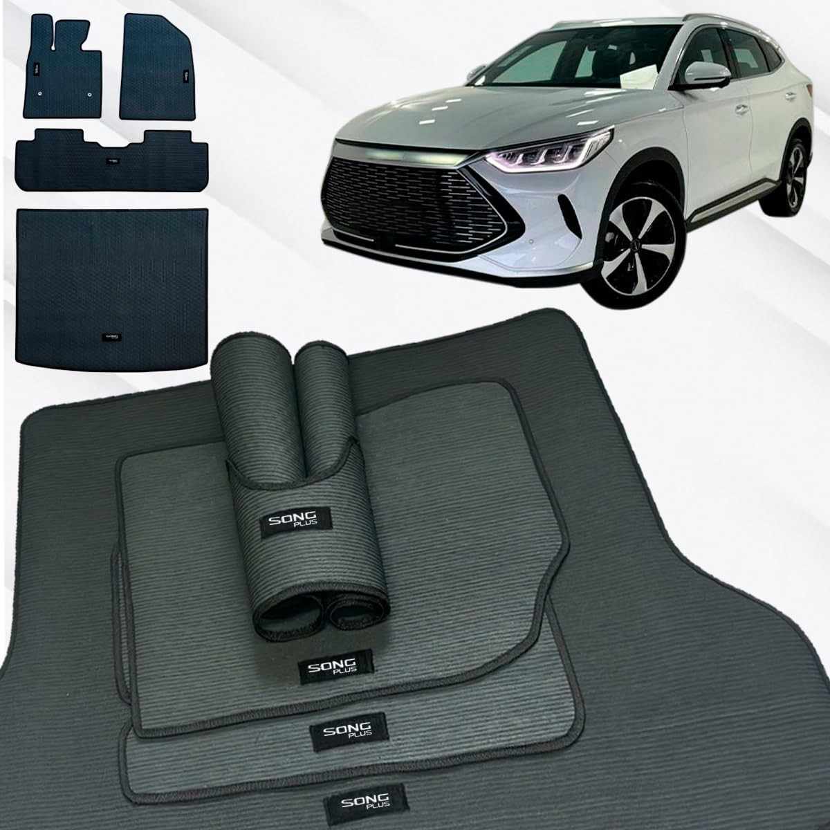 Tapete de Borracha Inteiriço e Porta Malas para BYD Song Plus: Proteção Premium e Design Moderno