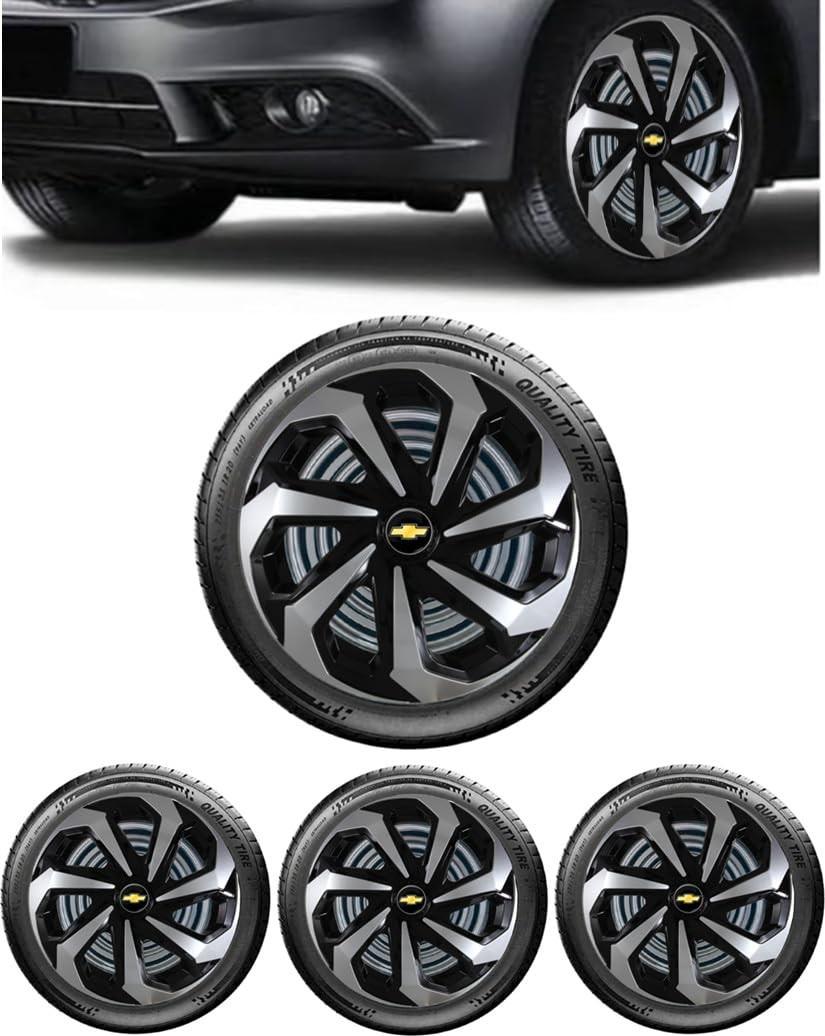 Jogo 4 Calotas Esportivas Spider Aro 14 - Onix, Prisma, Spin e Mais Chevrolet