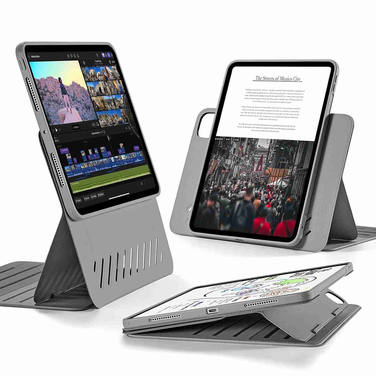 ESR Capa Shift para iPad Pro 11" 2024 (M4) - Magnética Removível, 9 Ângulos e Proteção 360°