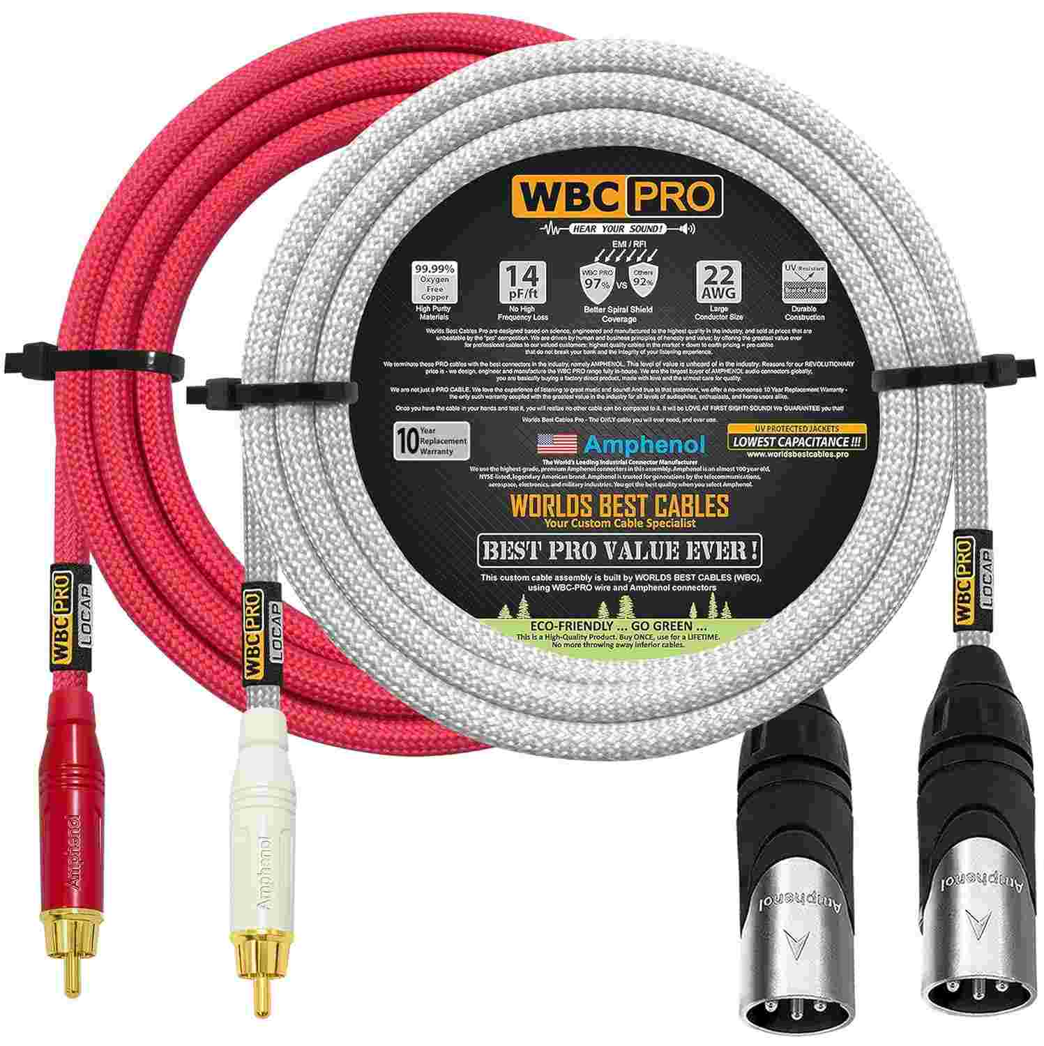Cabos RCA para XLR Macho 3m WBC-PRO-LOCAP: Áudio Profissional Impecável