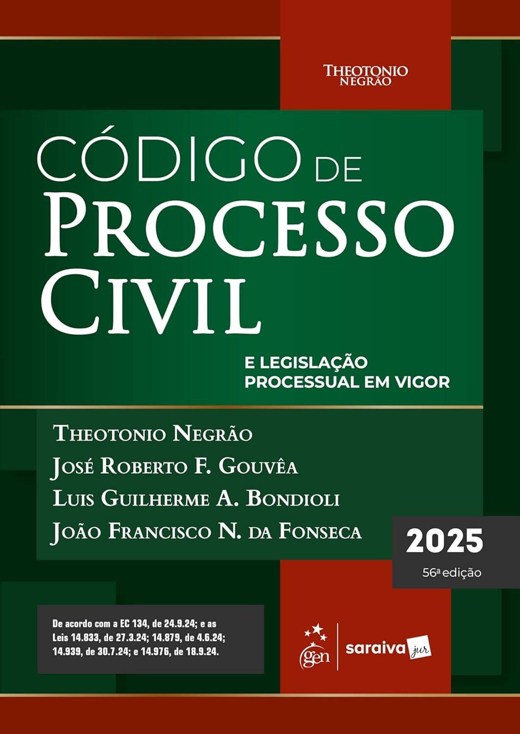 Código de Processo Civil e Legislação Processual 2025 - 56ª Edição Essencial