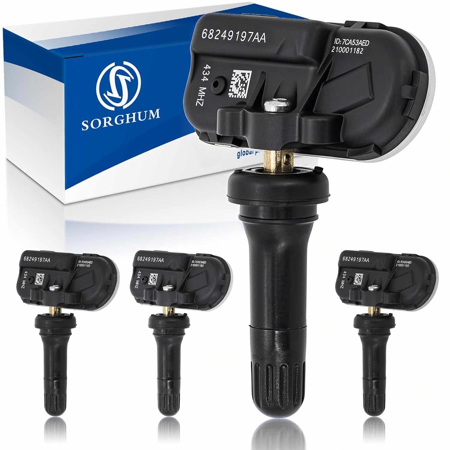 Sensor TPMS Sorghum 434MHz Pré-Programado para Ram 1500/2500/3500 e Jeep Cherokee (2014-2024) - Substituição OE