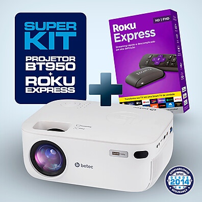 Projetor Betec BT950 Full HD 3200 Lumens + Roku Express