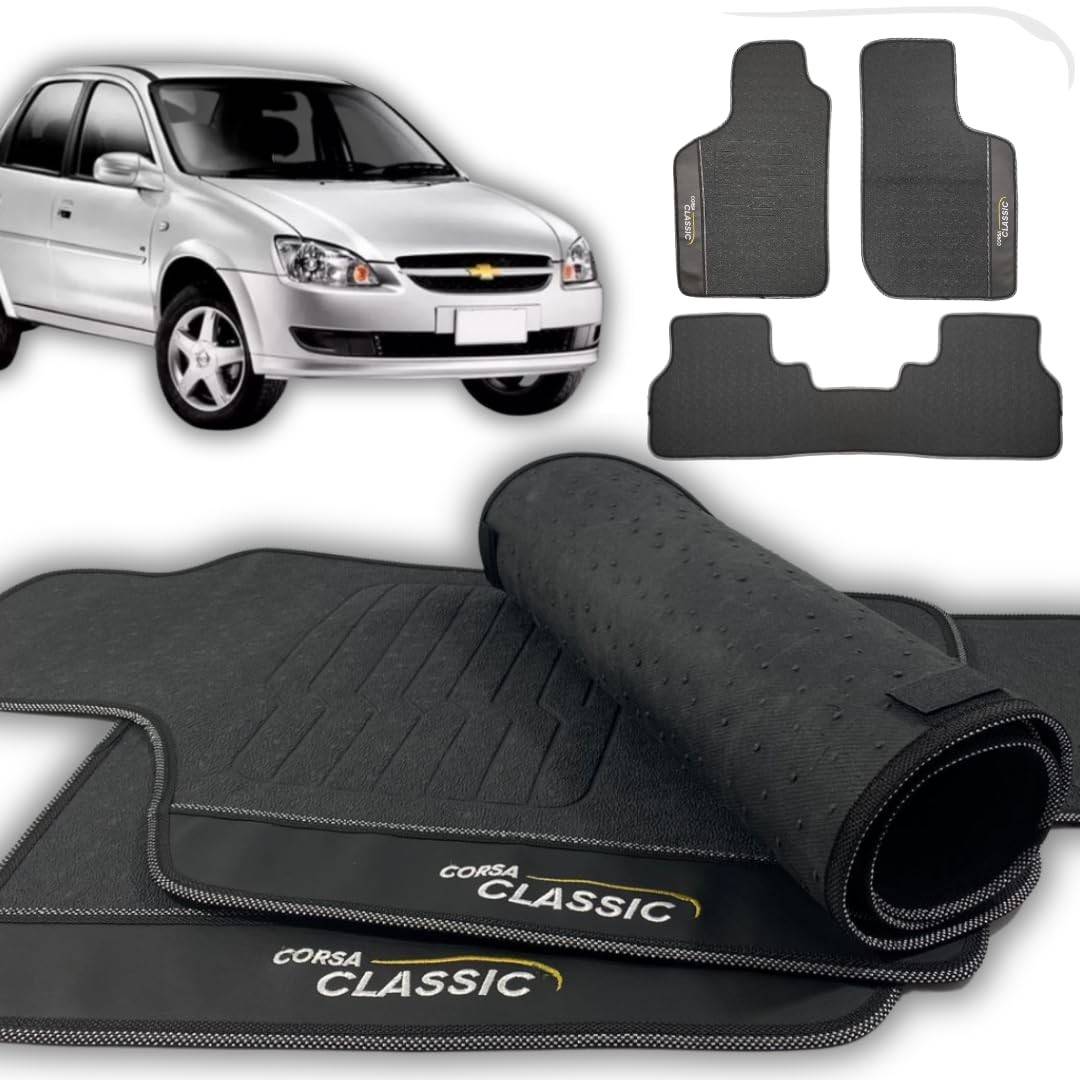 Tapete Veicular Emborrachado 3 Peças Corsa Classic 2003-2016 - Proteção e Estilo