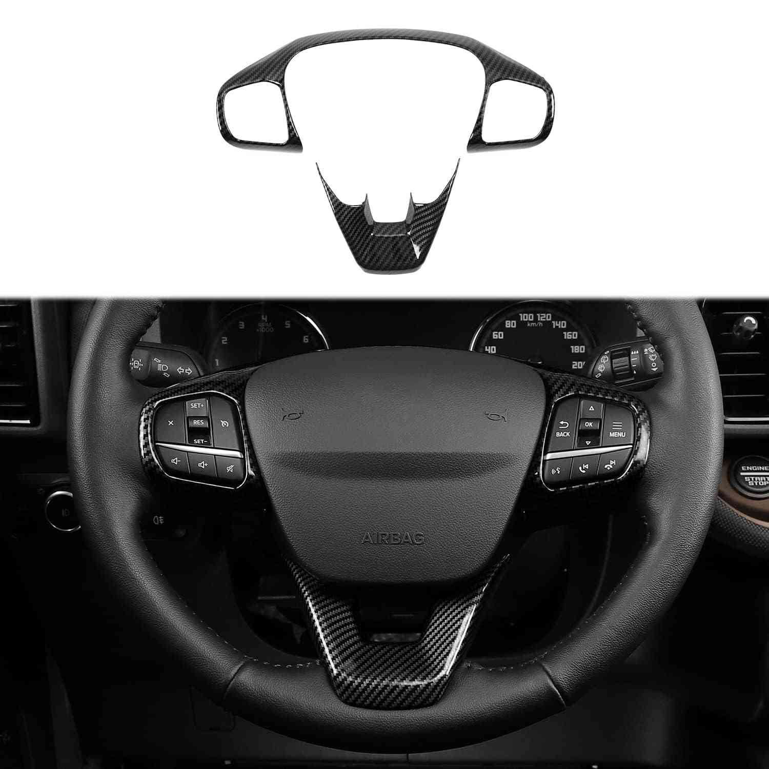 Acabamento Volante Fibra de Carbono Linskip para Ford Maverick 2022-2025: Estilo e Proteção Premium