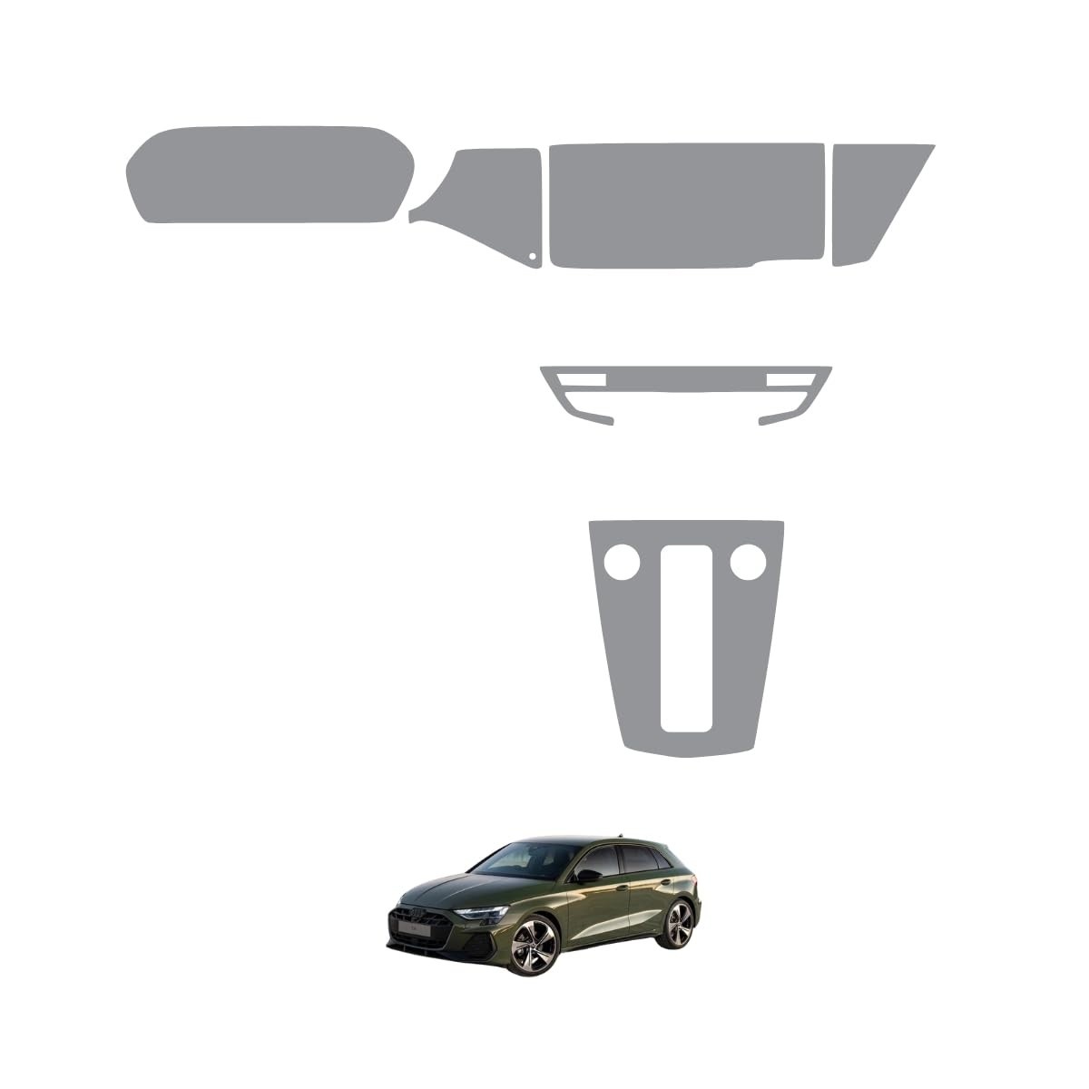 Película PPF para Console Central Audi A3 Hatchback 2021-2025: Proteção Premium e Estilo Impecável