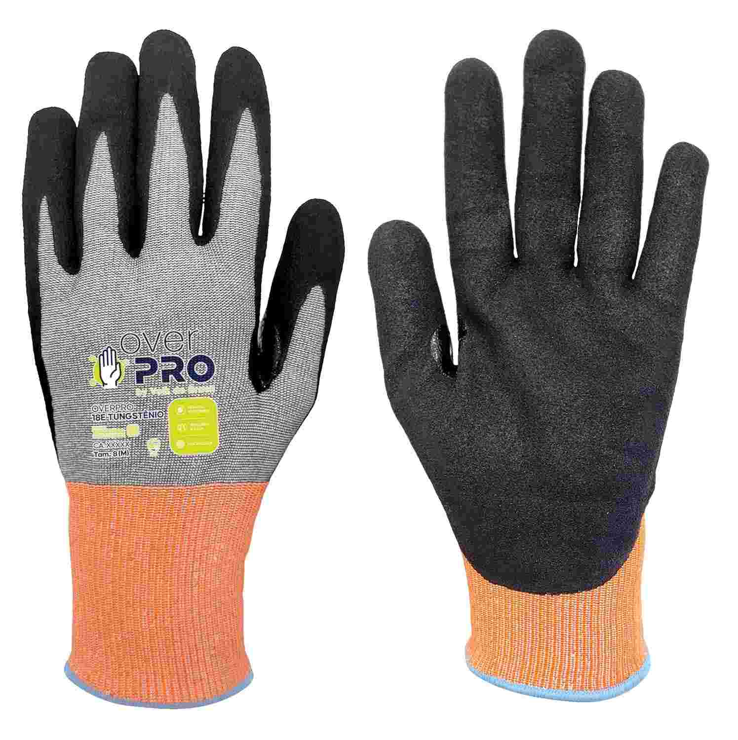 Luva Overpro 18E Tungstênio: Proteção Superior e Conforto para o Trabalho Pesado