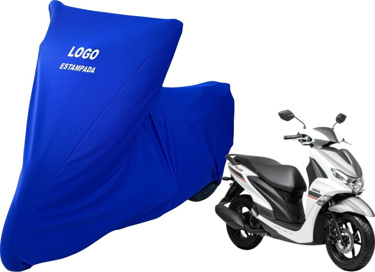 Capa de Tecido Premium para Yamaha Fluo 125 com Logo Exclusivo - Proteção e Estilo (Azul)