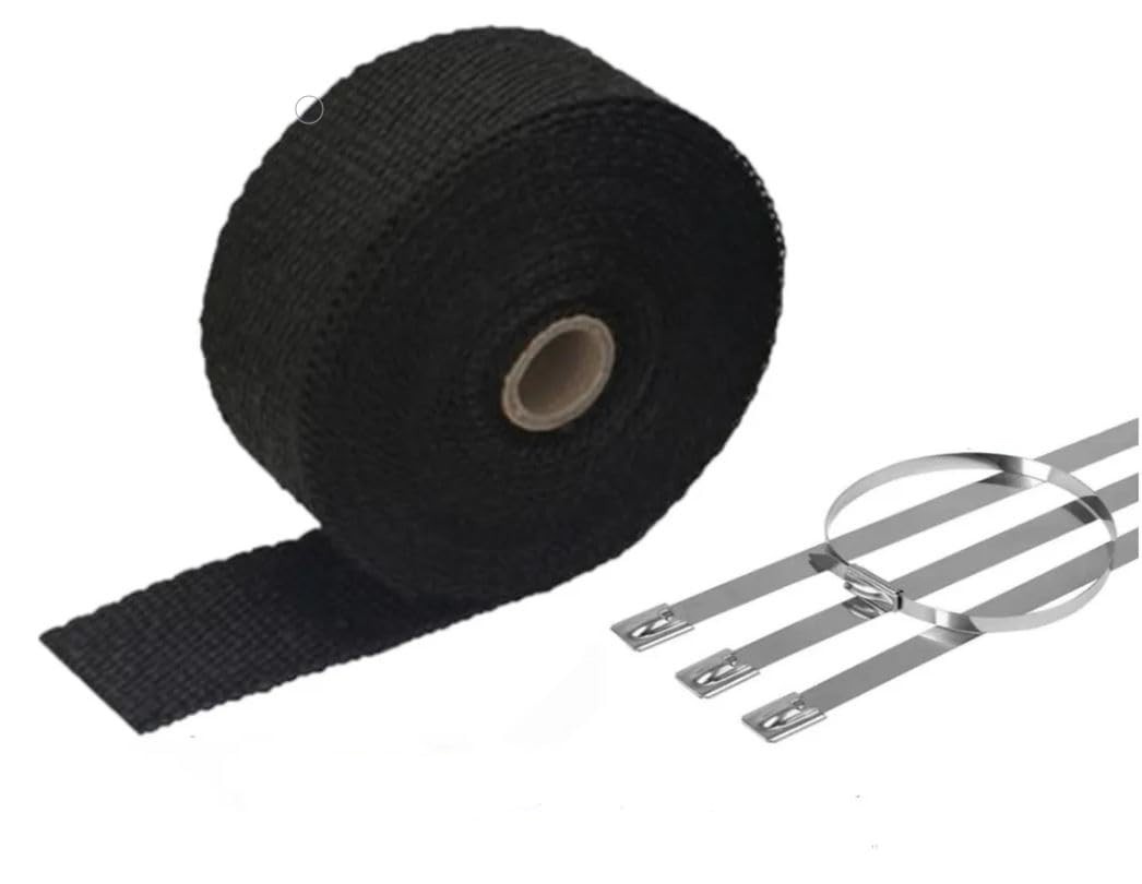 Fita Manta Térmica Termotape Preta 5m para Escapamento de Moto e Carro - Proteção e Performance