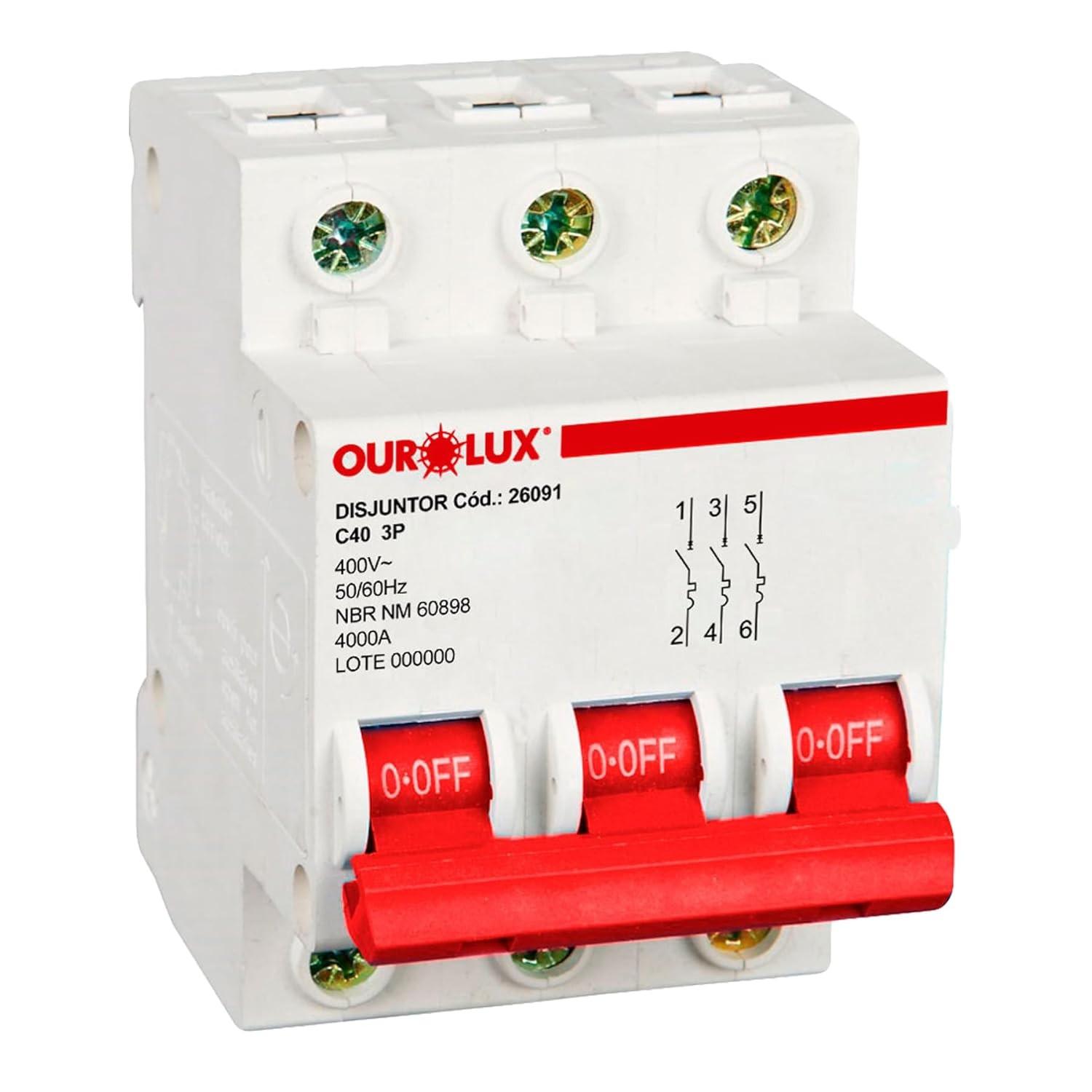 Disjuntor Tripolar 40A Ourolux: Segurança e Proteção Essencial para sua Instalação Elétrica