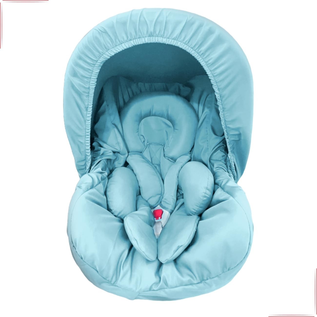Kit 5 Peças Bebê Conforto: Capa Protetor Cinto, Capota e Redutor (0-13kg) - Azul Bebê